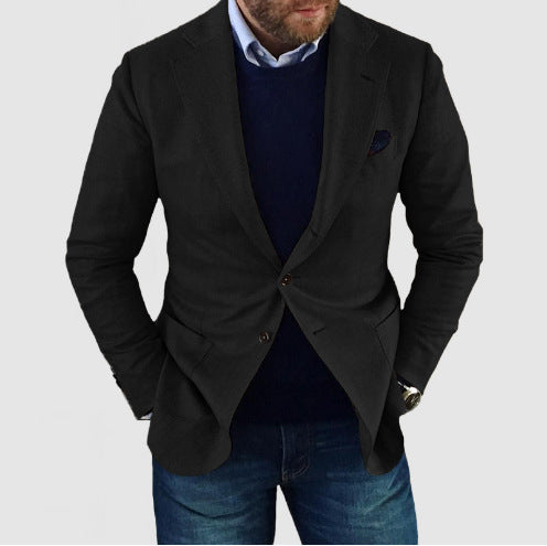 Men’s Solid-Color Polyester Jacket – Casual Leisure Wear, Multiple Color Options, Graphic Customizable - Daily Goods