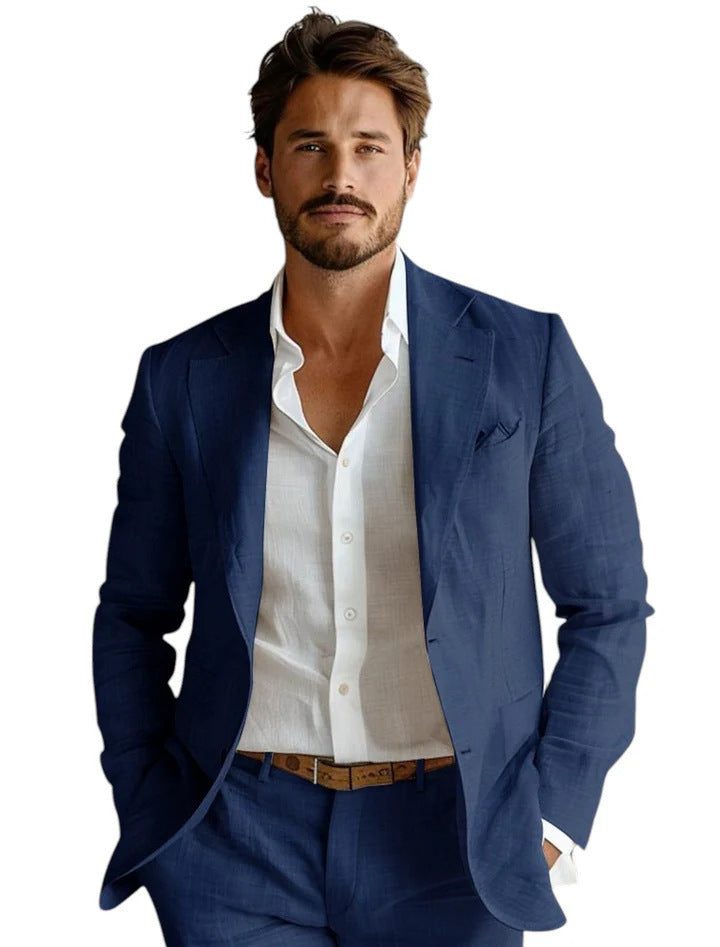 Men’s Solid-Color Polyester Jacket – Casual Leisure Wear, Multiple Color Options, Graphic Customizable - Daily Goods