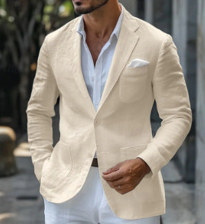 Men’s Solid-Color Polyester Jacket – Casual Leisure Wear, Multiple Color Options, Graphic Customizable - Daily Goods
