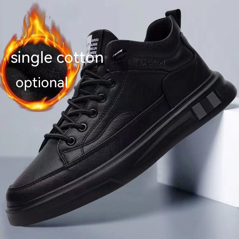Men’s High-Top Microfiber Sneakers – Breathable Casual Shoes with Rubber Sole - Daily Goods