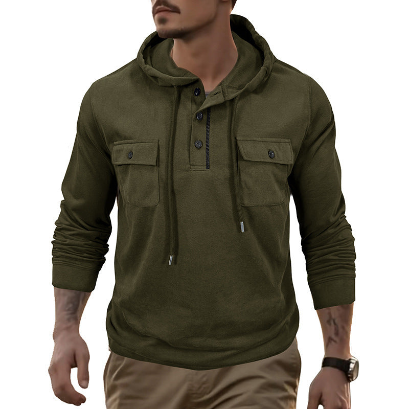 Men’s Cotton Blend Pullover Hoodie – Casual Long Sleeve Hooded Sweatshirt - Daily Goods