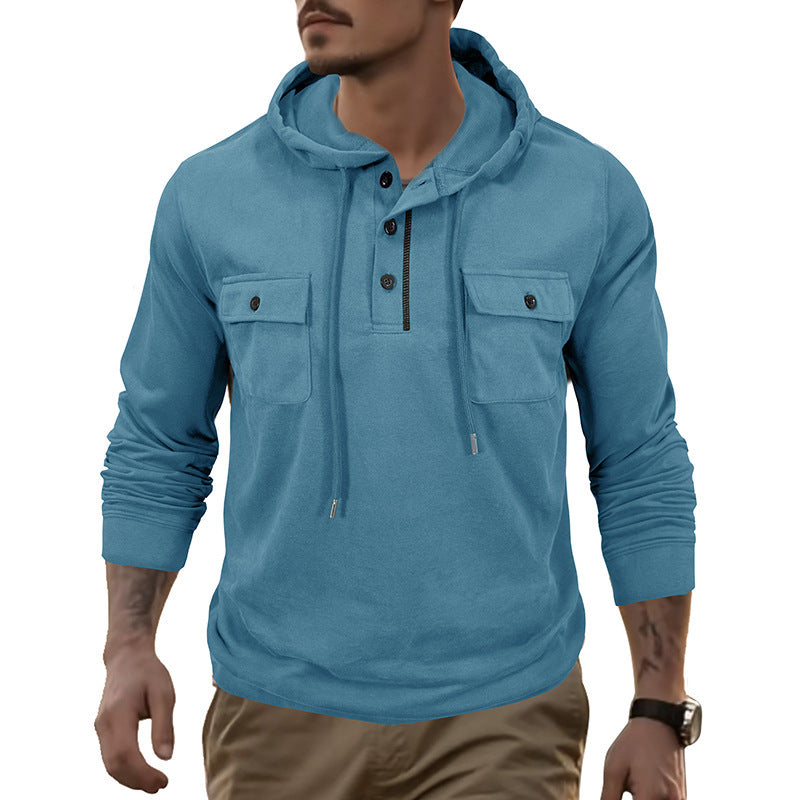 Men’s Cotton Blend Pullover Hoodie – Casual Long Sleeve Hooded Sweatshirt - Daily Goods