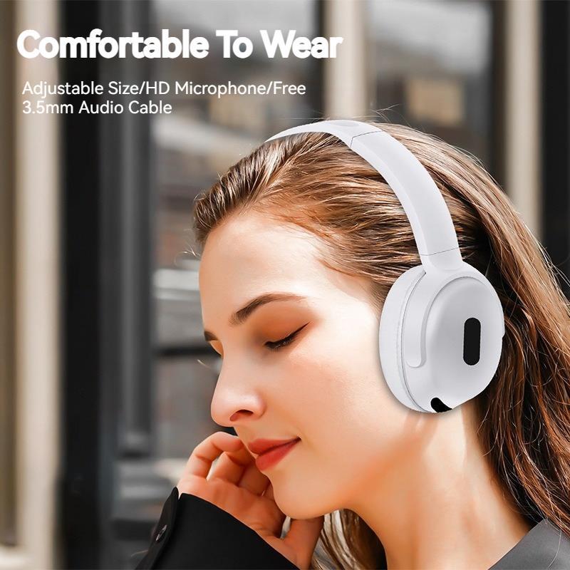 Foldable Wireless Bluetooth 5.3 Headphones โ HiFi Stereo Noise Cancelling Over-Ear Headset with Mic | Sports, Gaming & Travel | 8-Hour Playback | Wired + Wireless Modes - Daily Goods