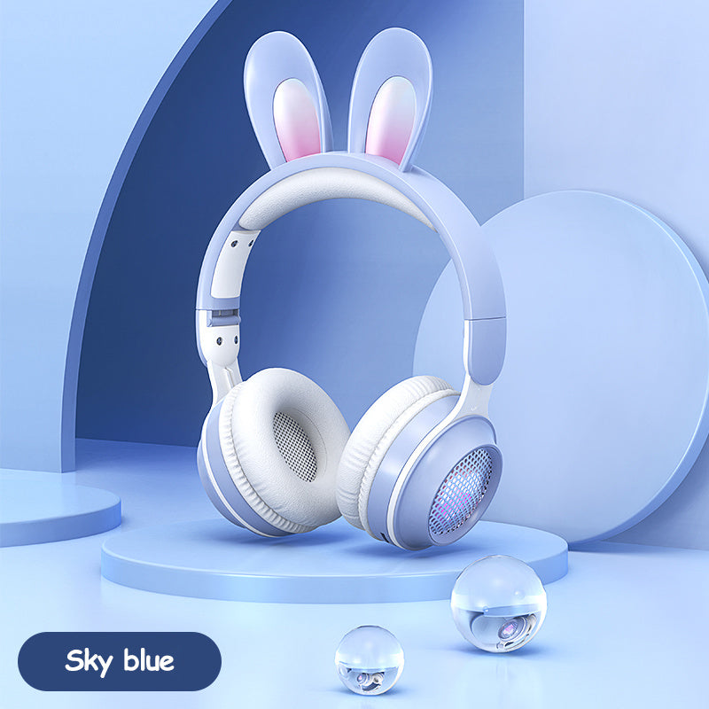 Wireless Bluetooth Headphones with RGB Bunny Ears, Stereo Sound, MP3 & 3.5mm Jack – Foldable Headset - Daily Goods