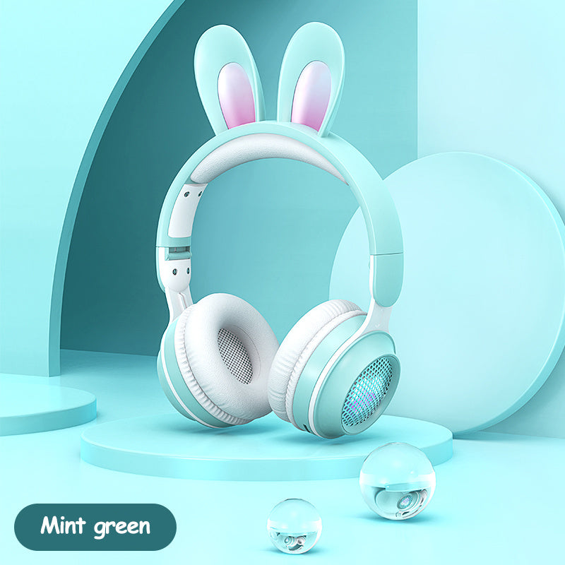 Wireless Bluetooth Headphones with RGB Bunny Ears, Stereo Sound, MP3 & 3.5mm Jack – Foldable Headset - Daily Goods