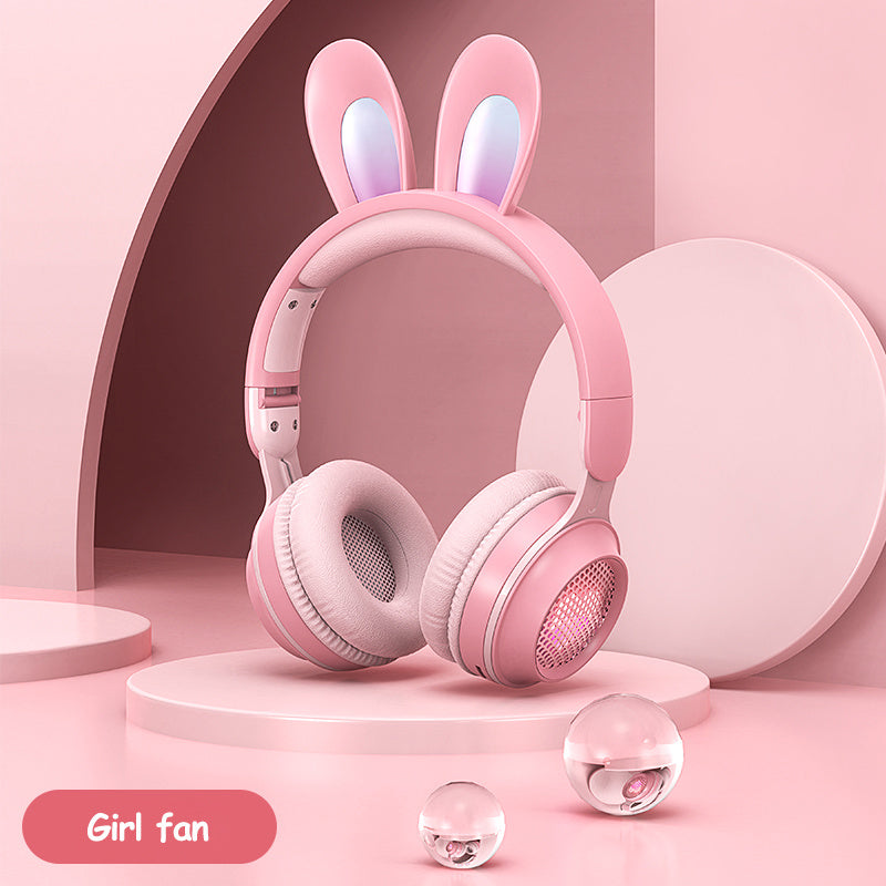 Wireless Bluetooth Headphones with RGB Bunny Ears, Stereo Sound, MP3 & 3.5mm Jack – Foldable Headset - Daily Goods