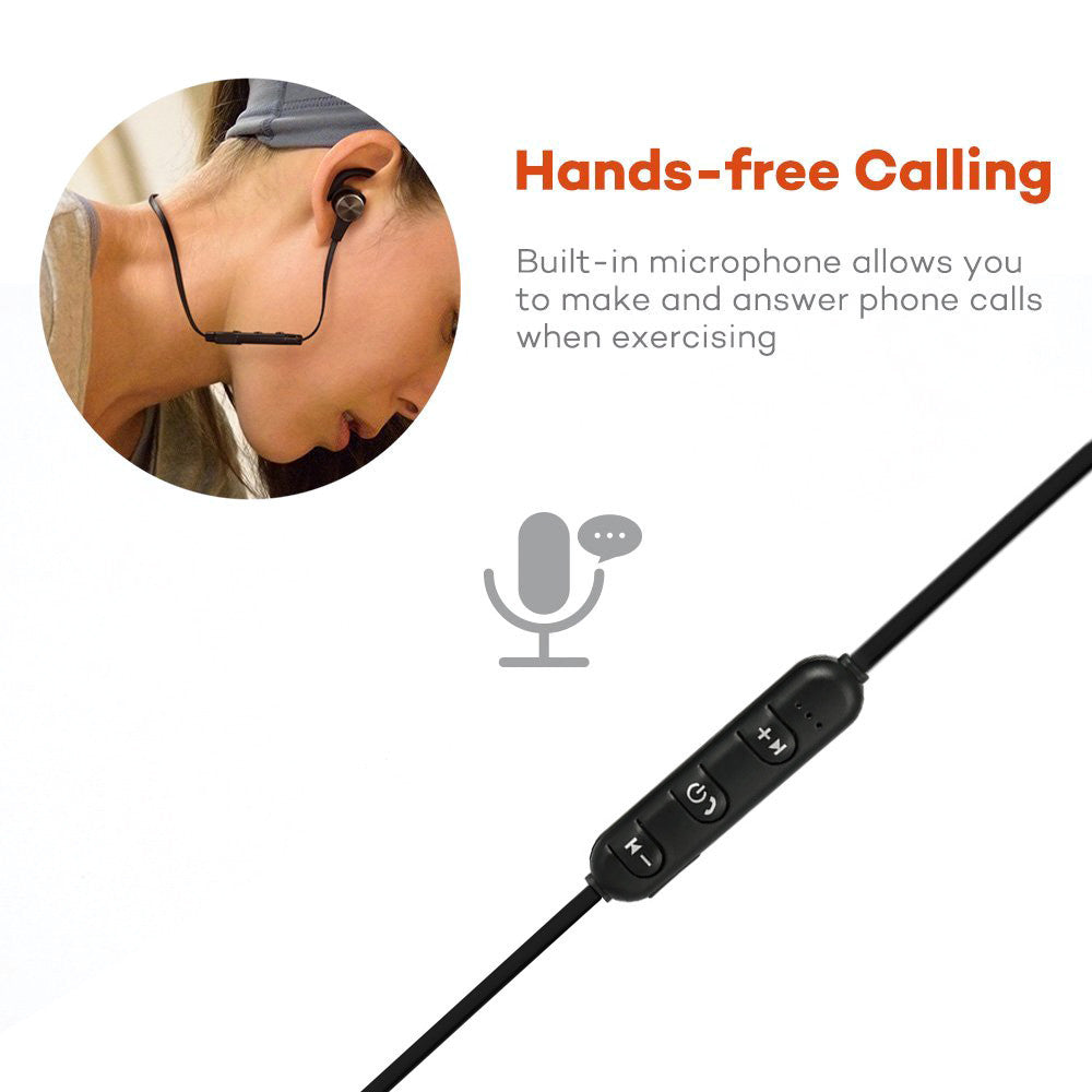 Magnetic Handsfree Bluetooth CVC Noise Cancelling Headset โ Wireless In-Ear Bluetooth Headphones with Microphone, 10m Range, 11-Hour Talk Time | Compatible with iPhone, iPad, and Android Devices - Daily Goods