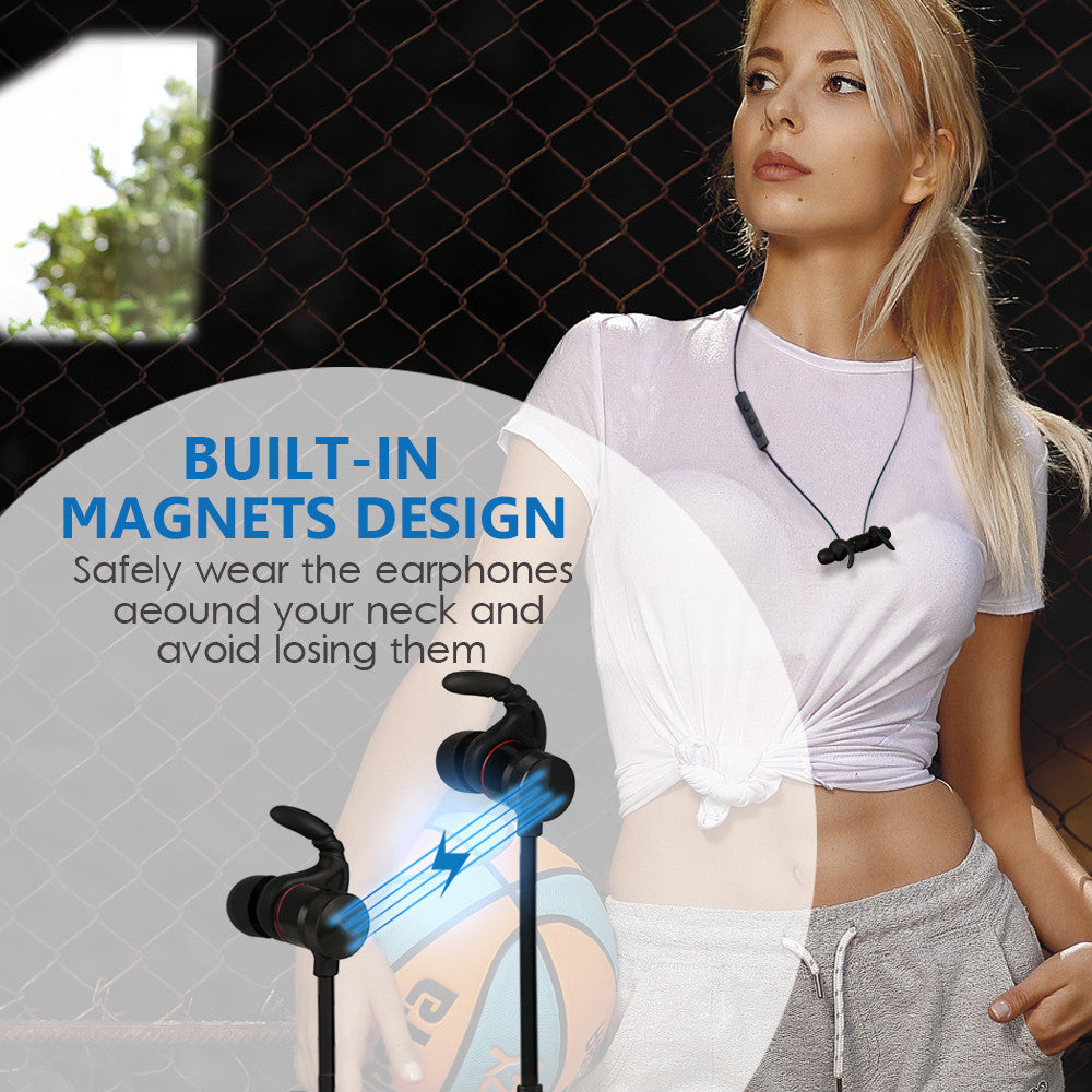 Magnetic Handsfree Bluetooth CVC Noise Cancelling Headset โ Wireless In-Ear Bluetooth Headphones with Microphone, 10m Range, 11-Hour Talk Time | Compatible with iPhone, iPad, and Android Devices - Daily Goods