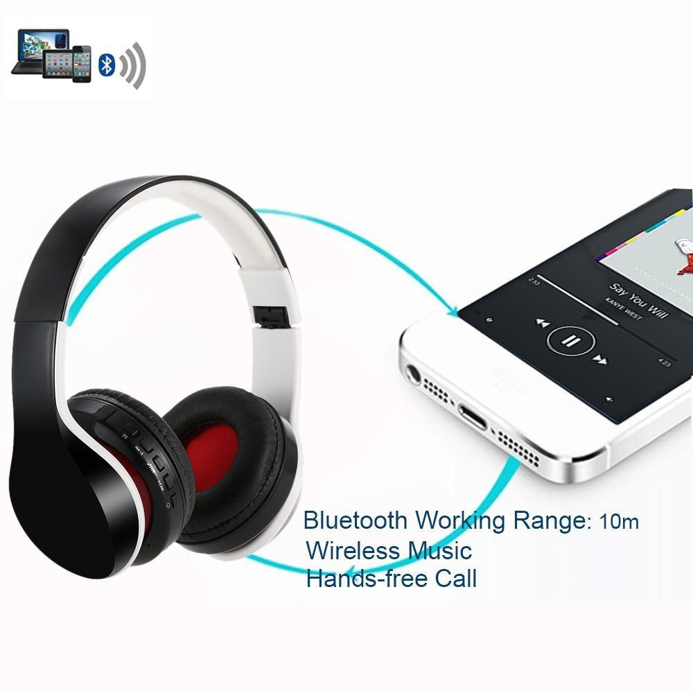Stereo Bluetooth Headphones with Mic, CSR 4.0 + EDR, 40mm Drivers, TF Card Support & Foldable Design - Daily Goods