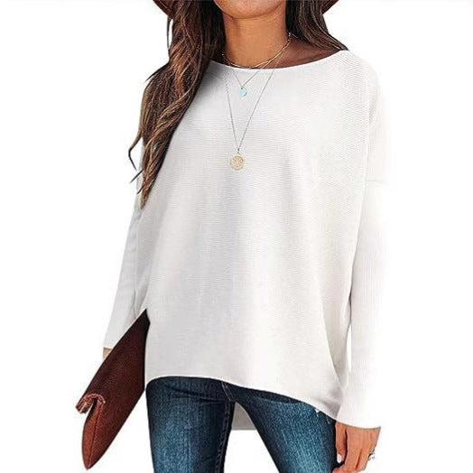 Women’s Loose Batwing Sleeve Pullover – Thick Cotton Blend Sweater for Casual & Work - Daily Goods