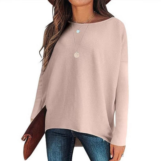 Women’s Loose Batwing Sleeve Pullover – Thick Cotton Blend Sweater for Casual & Work - Daily Goods