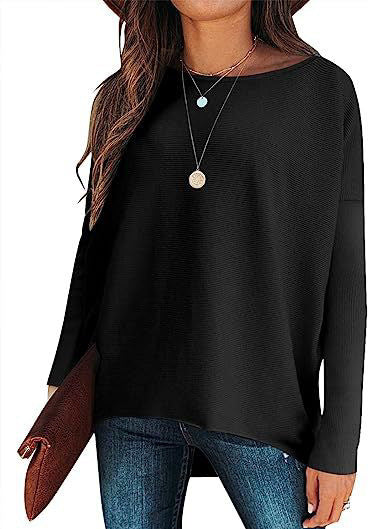 Women’s Loose Batwing Sleeve Pullover – Thick Cotton Blend Sweater for Casual & Work - Daily Goods