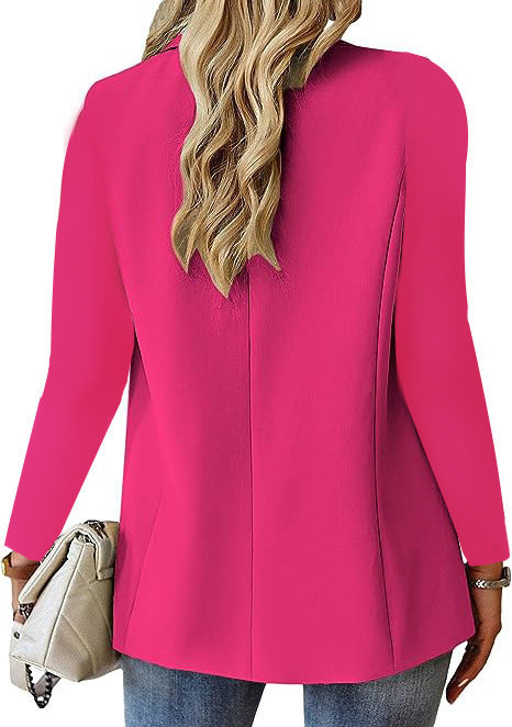 Women’s Lapel Button Jacket – British Style Casual Commuter Outerwear - Daily Goods