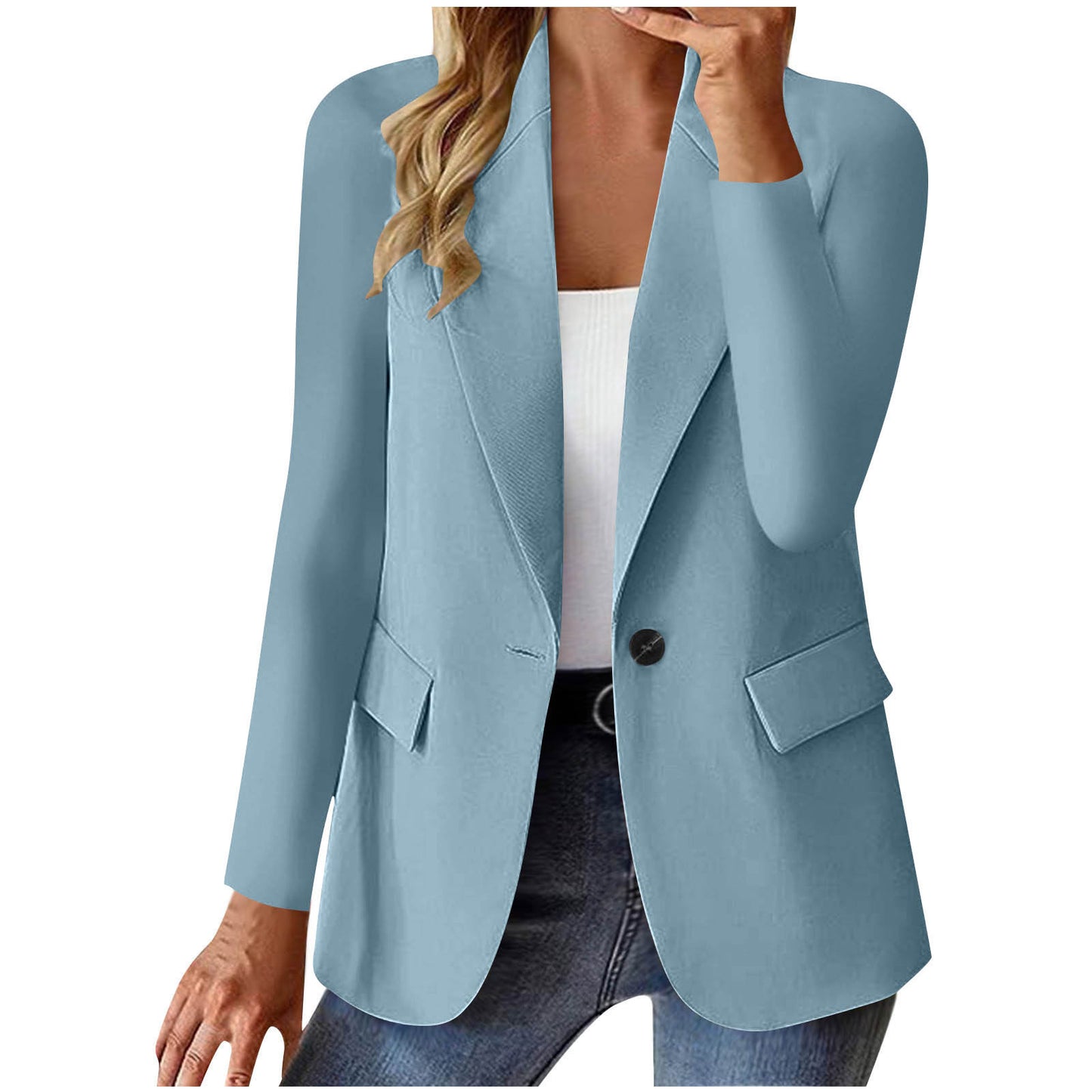 Women’s Lapel Button Jacket – British Style Casual Commuter Outerwear - Daily Goods