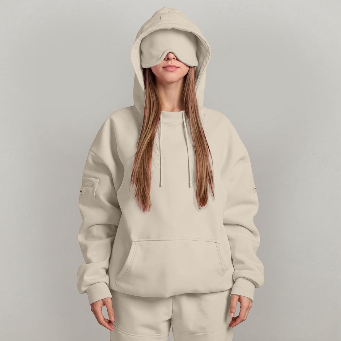 Women’s British Style Hooded Outfit – Solid Color Casual Wear - Daily Goods