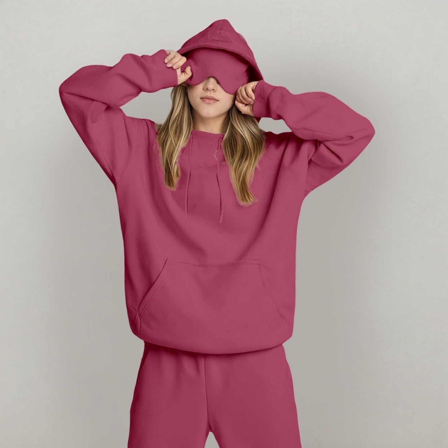 Women’s British Style Hooded Outfit – Solid Color Casual Wear - Daily Goods