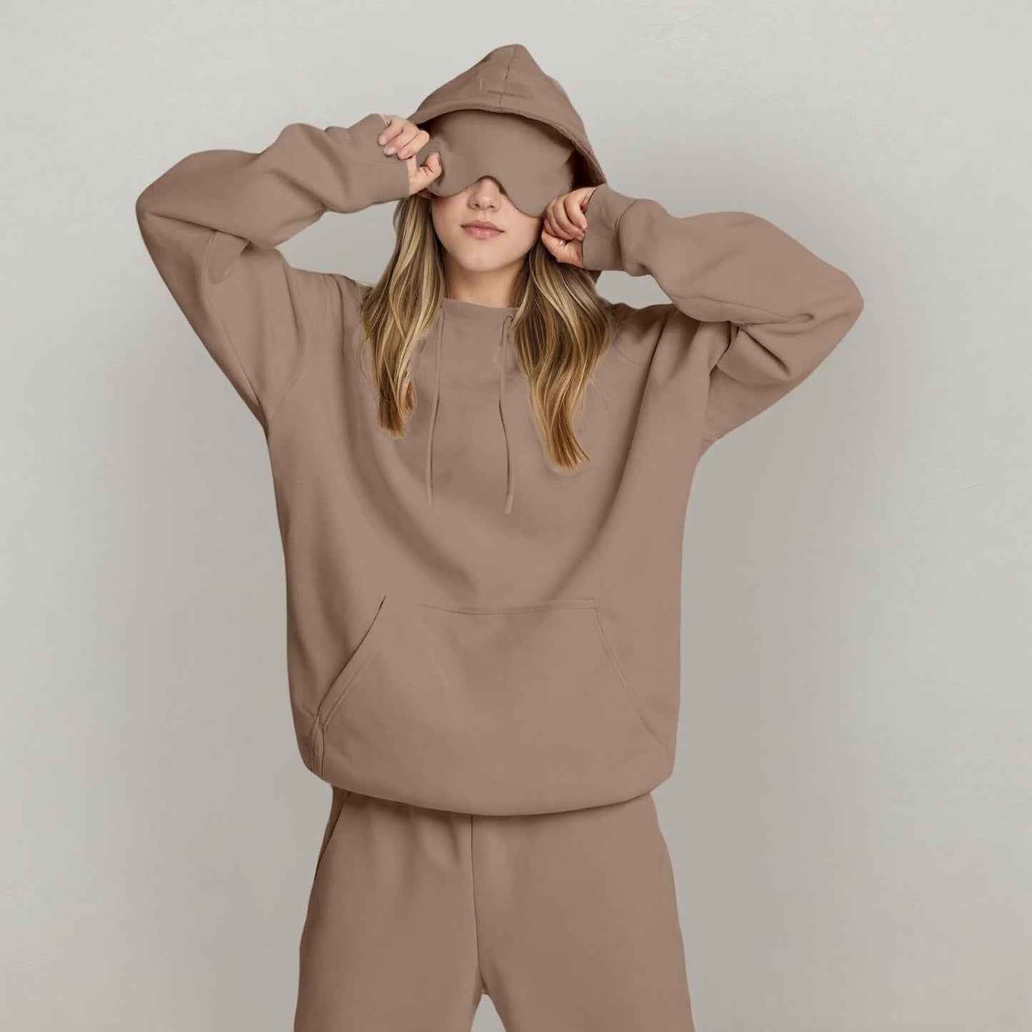 Women’s British Style Hooded Outfit – Solid Color Casual Wear - Daily Goods