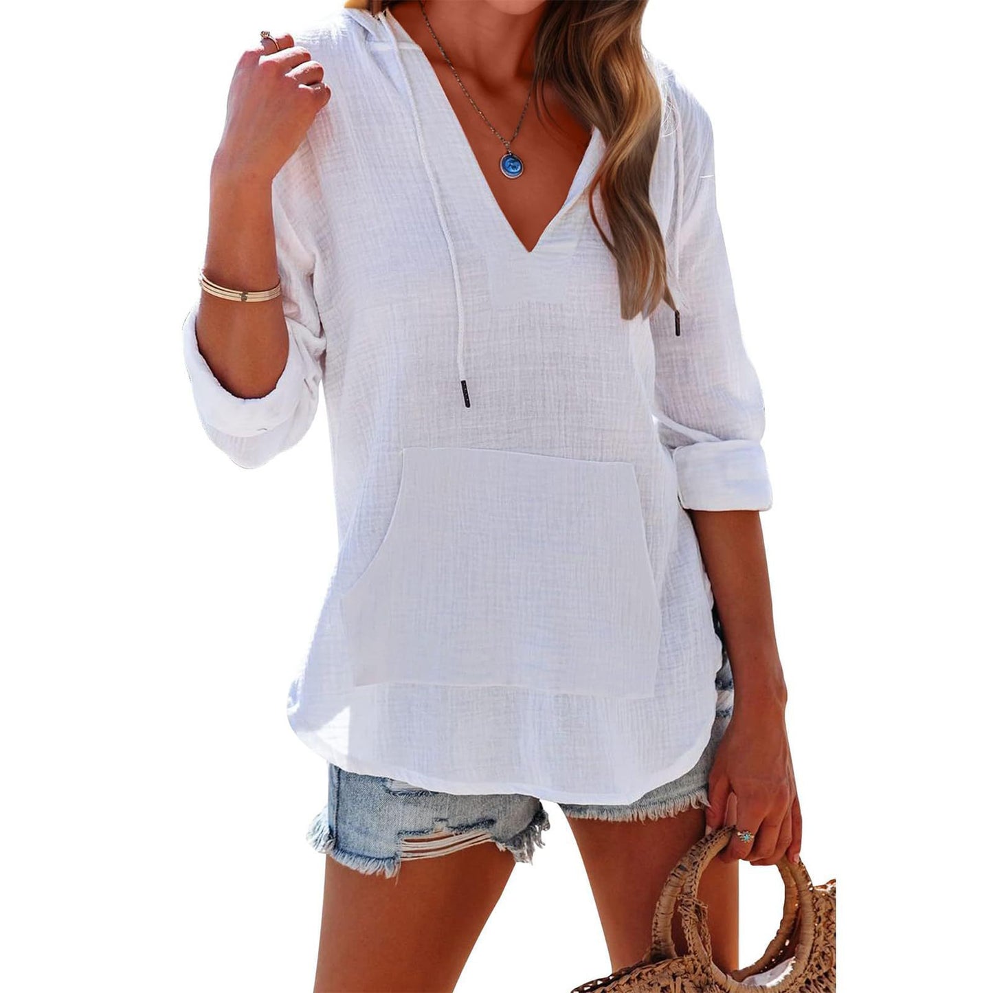 Women's Loose Streetwear Pullover Hoodie – Cotton & Linen Comfort, Multiple Colors - Daily Goods