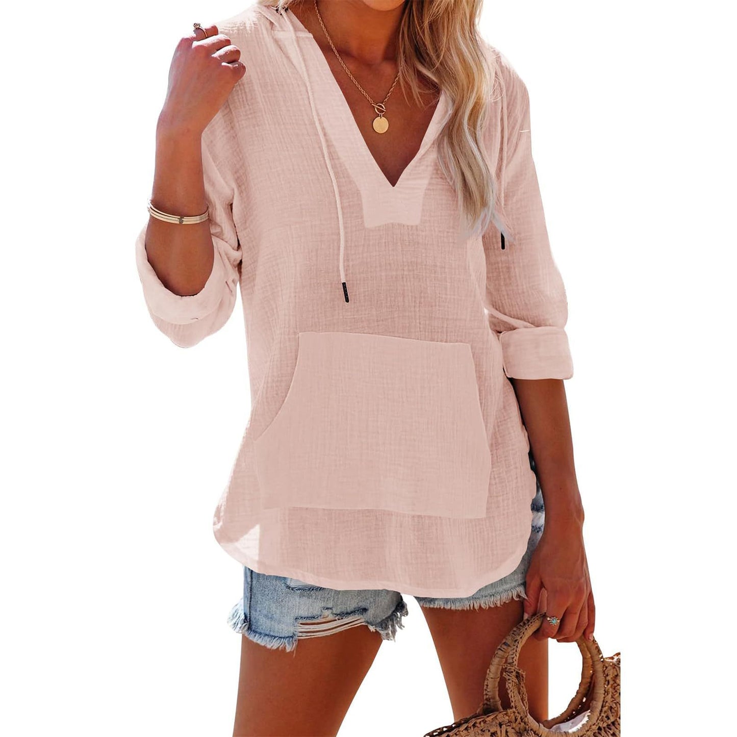 Women's Loose Streetwear Pullover Hoodie – Cotton & Linen Comfort, Multiple Colors - Daily Goods