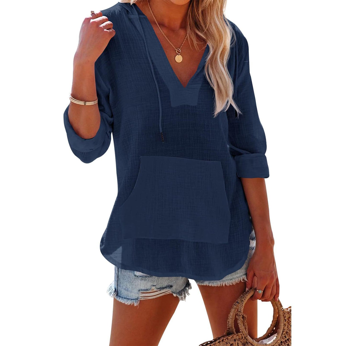 Women's Loose Streetwear Pullover Hoodie – Cotton & Linen Comfort, Multiple Colors - Daily Goods