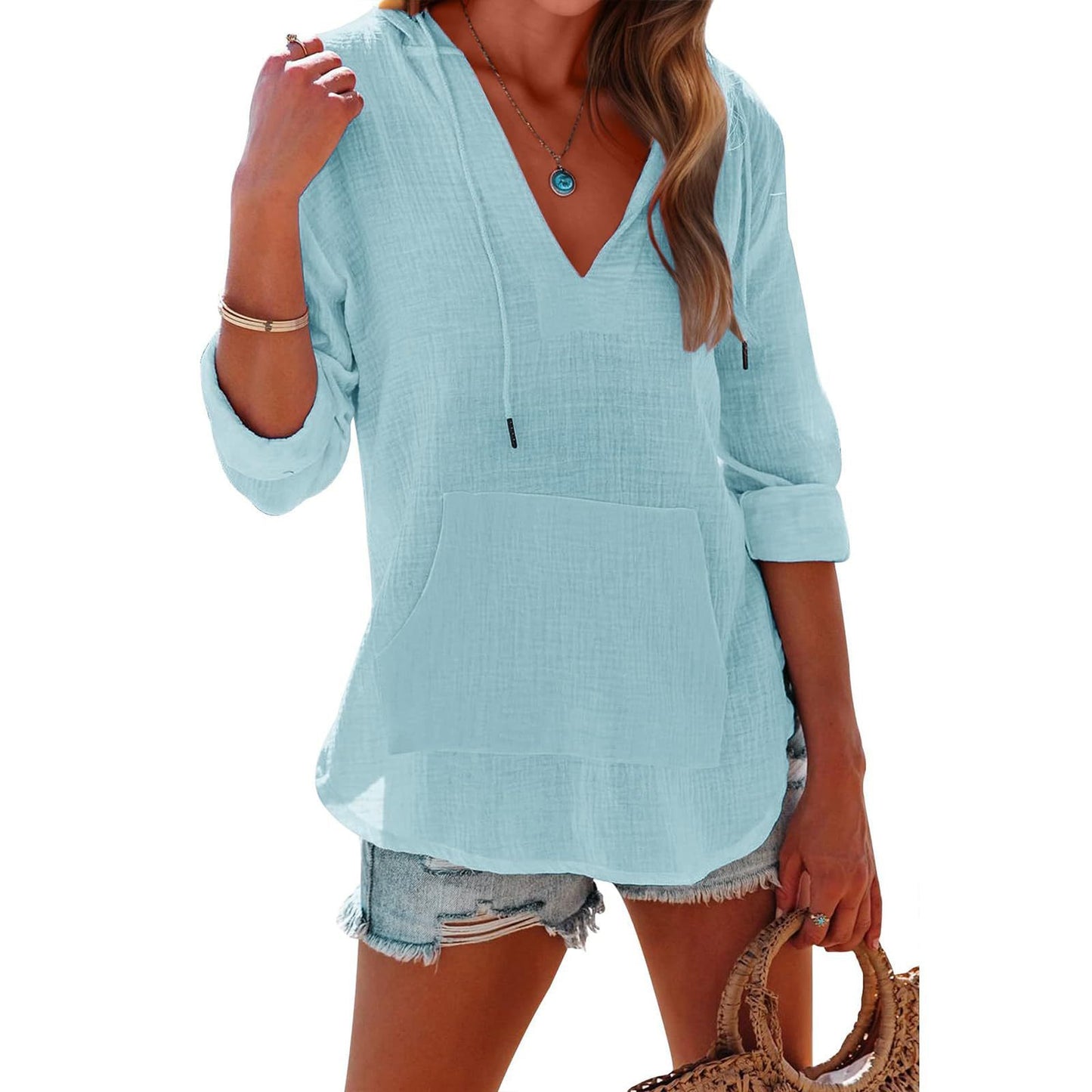 Women's Loose Streetwear Pullover Hoodie – Cotton & Linen Comfort, Multiple Colors - Daily Goods