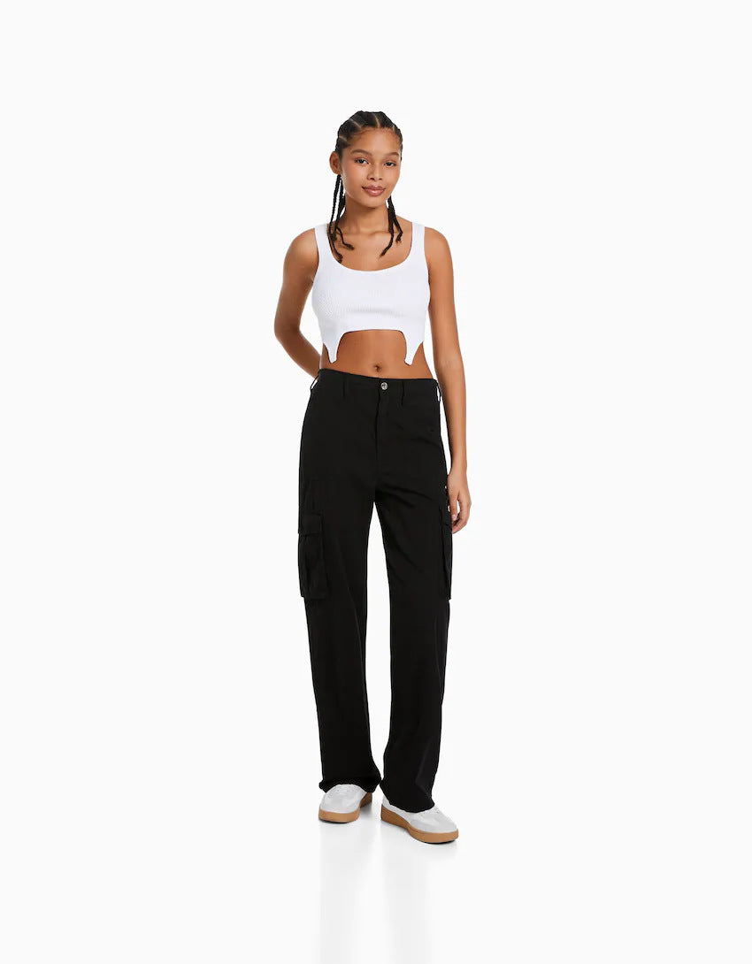 Women’s Casual Pants – Nipped Waist with 3D Pocket Work Trousers - Daily Goods