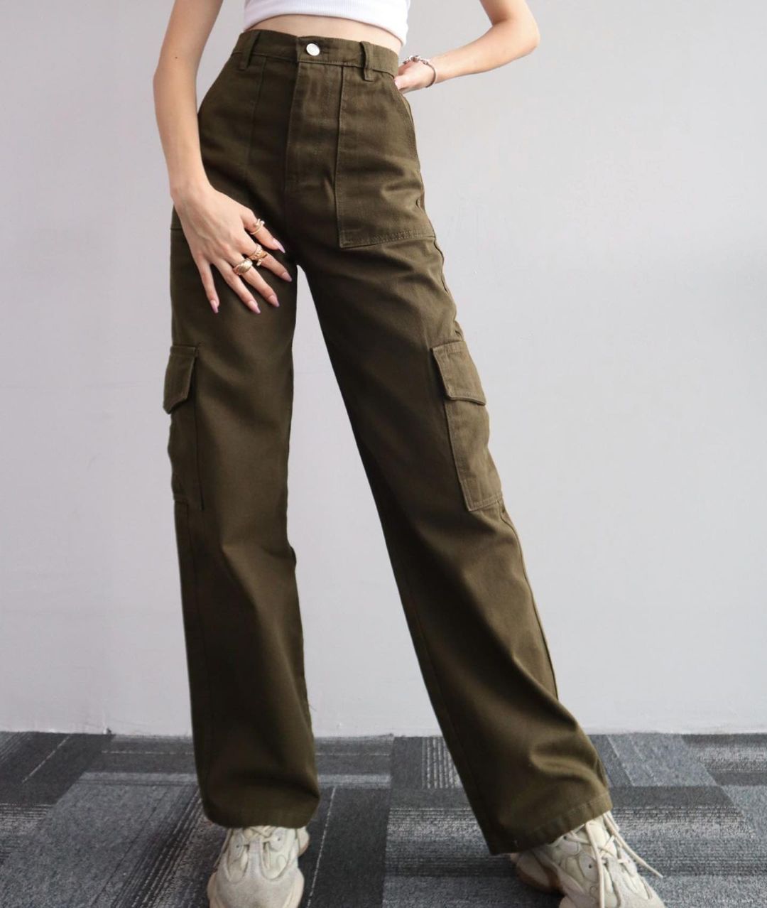 Women’s Casual Pants – Nipped Waist with 3D Pocket Work Trousers - Daily Goods