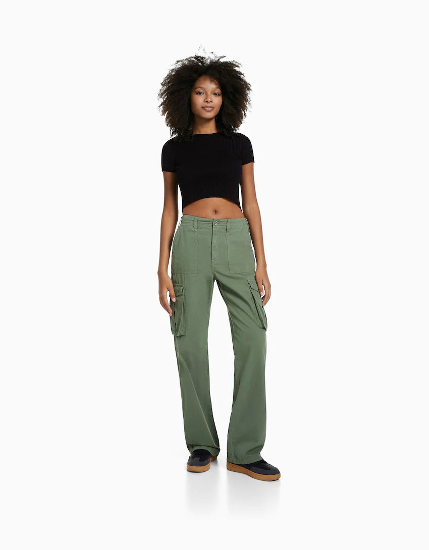 Women’s Casual Pants – Nipped Waist with 3D Pocket Work Trousers - Daily Goods
