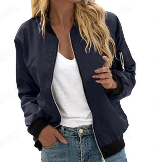 Women’s Street Style Baseball Jacket – Zipper Vintage Bomber Outerwear - Daily Goods
