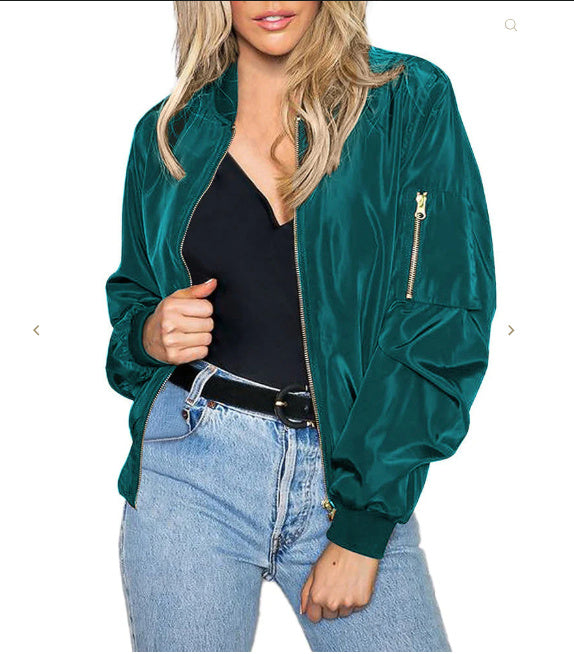 Women’s Street Style Baseball Jacket – Zipper Vintage Bomber Outerwear - Daily Goods