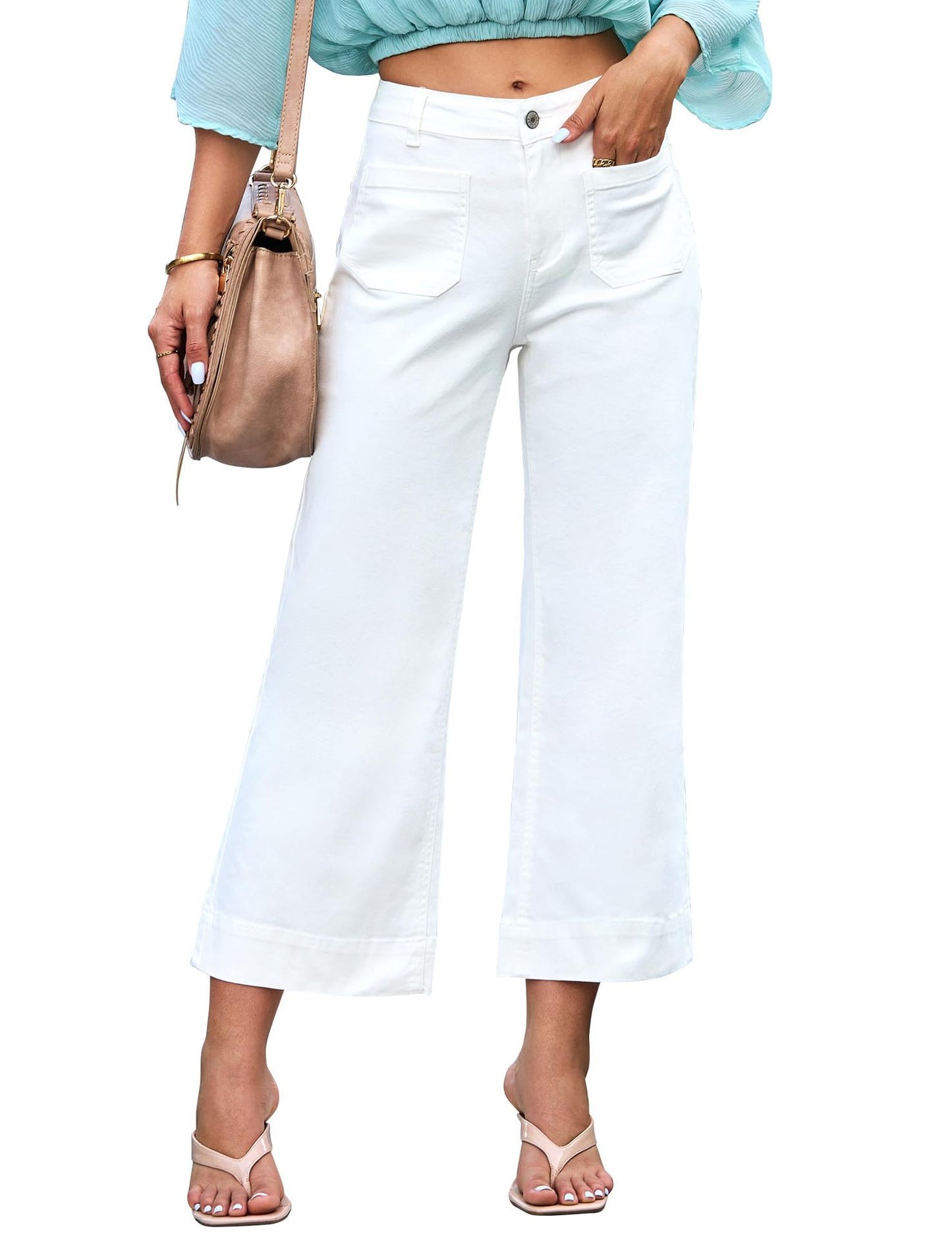 Premium Women’s Straight-Leg Denim Pants – Cropped Cotton Jeans for Office & Casual Wear - Daily Goods