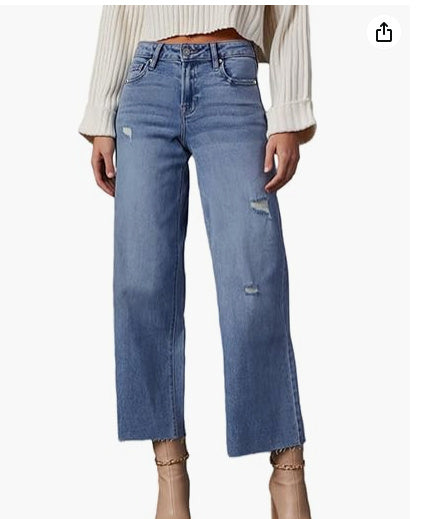 Women’s High Waist Loose Fit Jeans - Daily Goods