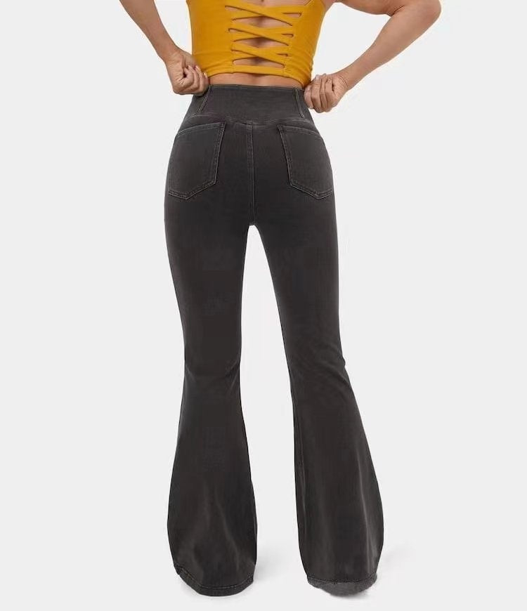 High Imitation Denim Bell-Bottom Pants| Elegant European & American Style - Daily Goods