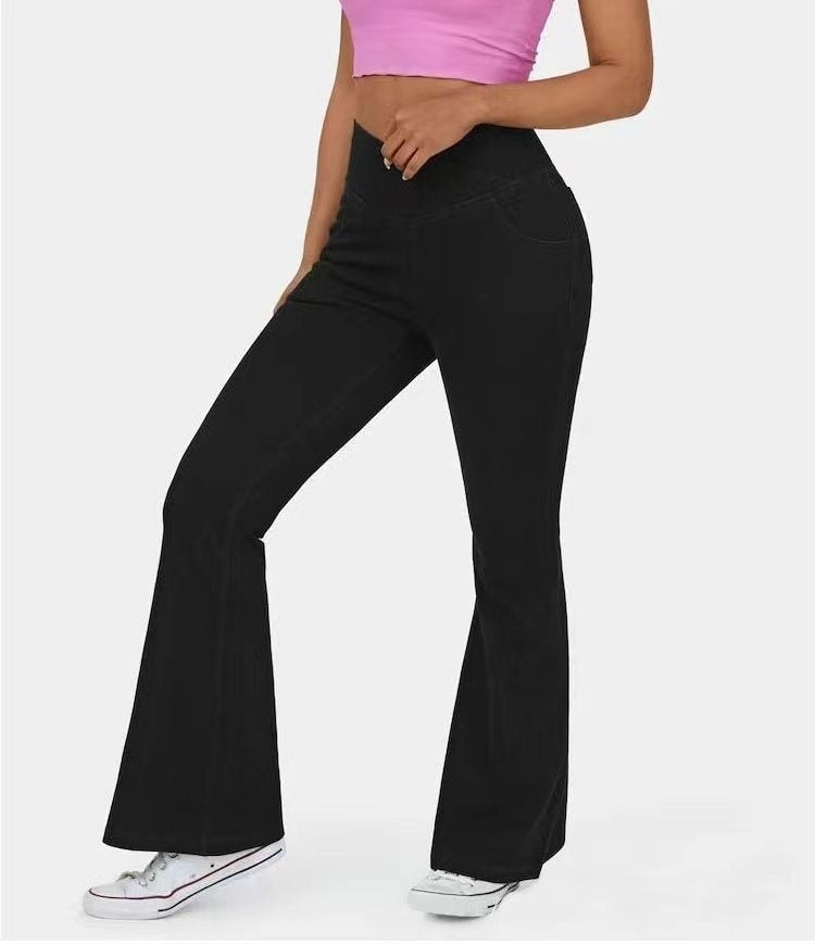 High Imitation Denim Bell-Bottom Pants| Elegant European & American Style - Daily Goods