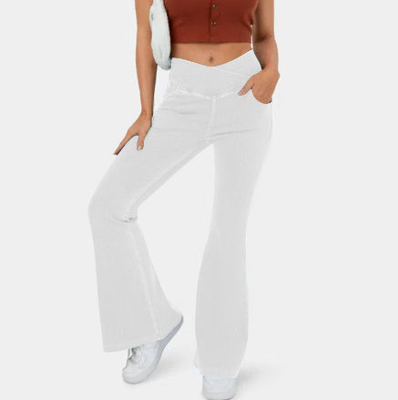 High Imitation Denim Bell-Bottom Pants| Elegant European & American Style - Daily Goods