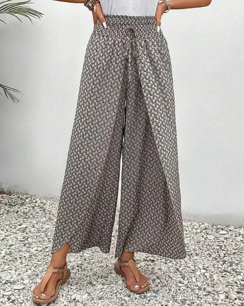 Women’s Ethnic Retro Urban Trousers – High Waist Loose Fit Pants - Daily Goods