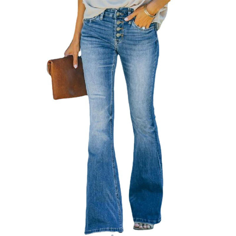 Women’s High-Waist Bell Bottom Jeans - Daily Goods