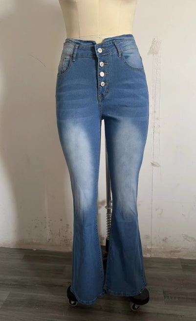 Women’s High-Waist Bell Bottom Jeans - Daily Goods