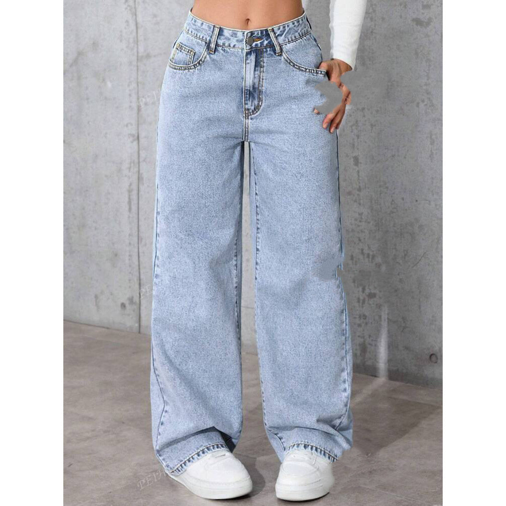 Women’s High Waist Loose Cotton Trousers – Casual Korean Style Pants - Daily Goods