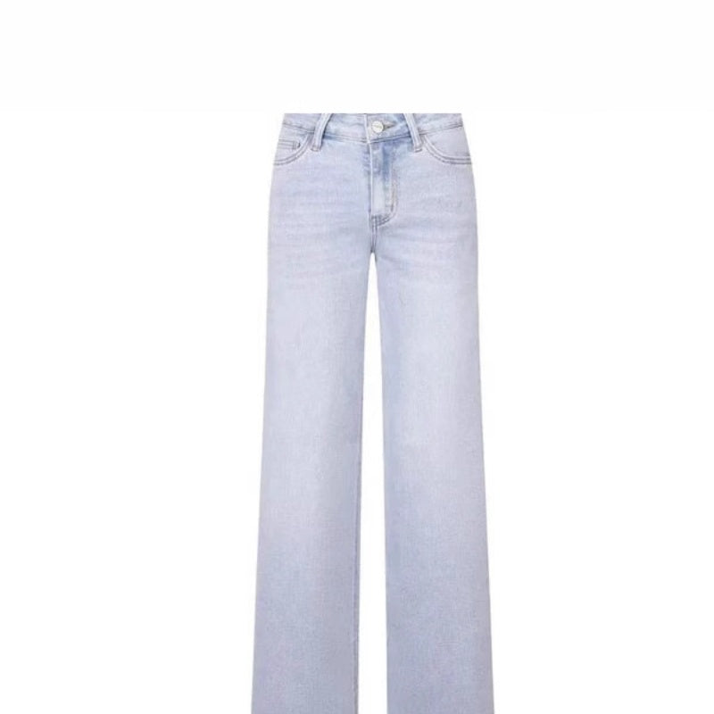 Women’s High Waist Straight-Leg Denim Style Pants – Street Hipster Style - Daily Goods