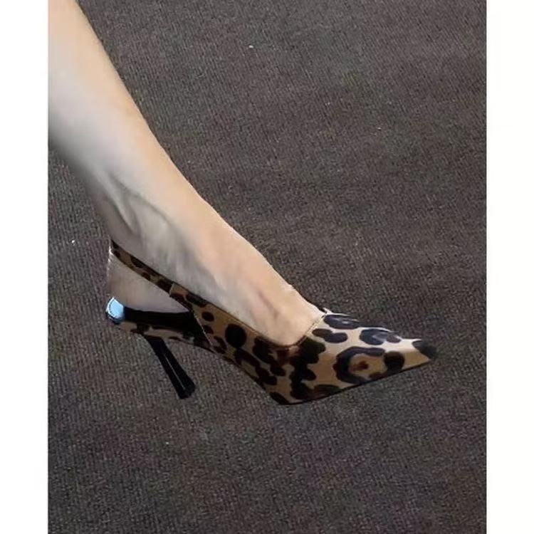 Women’s Leopard Print Suede High Heels – Buckle Strap Round Toe Pumps (6–8cm Heel - Daily Goods
