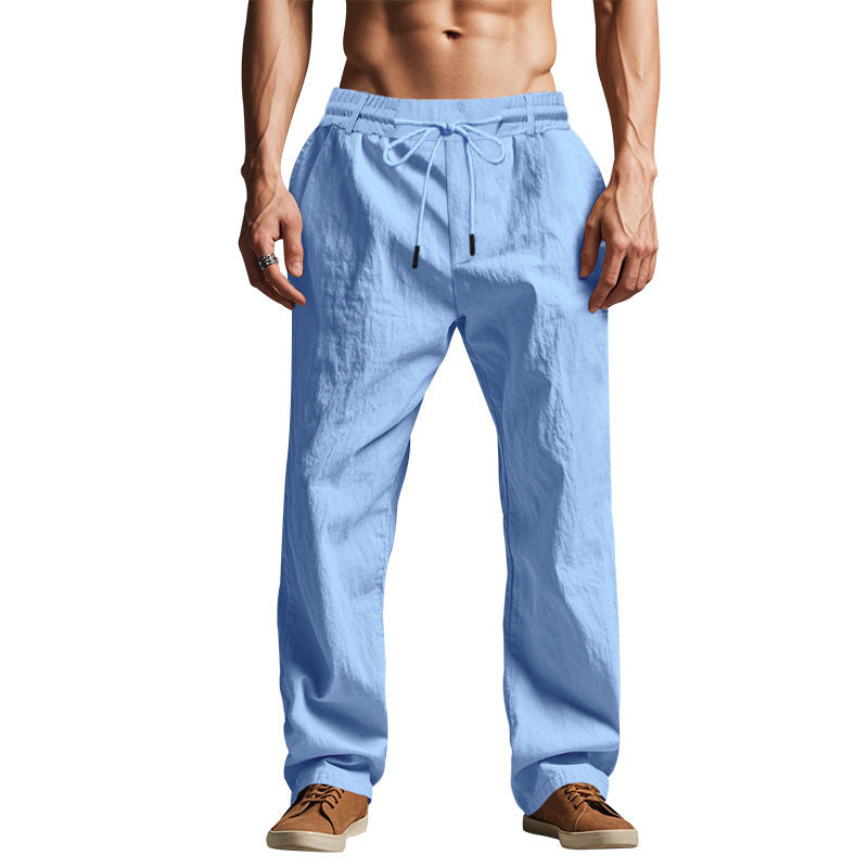 Men’s Linen Pants – Breathable Summer Trousers with Micro Elasticity, Casual Loose Fit - Daily Goods