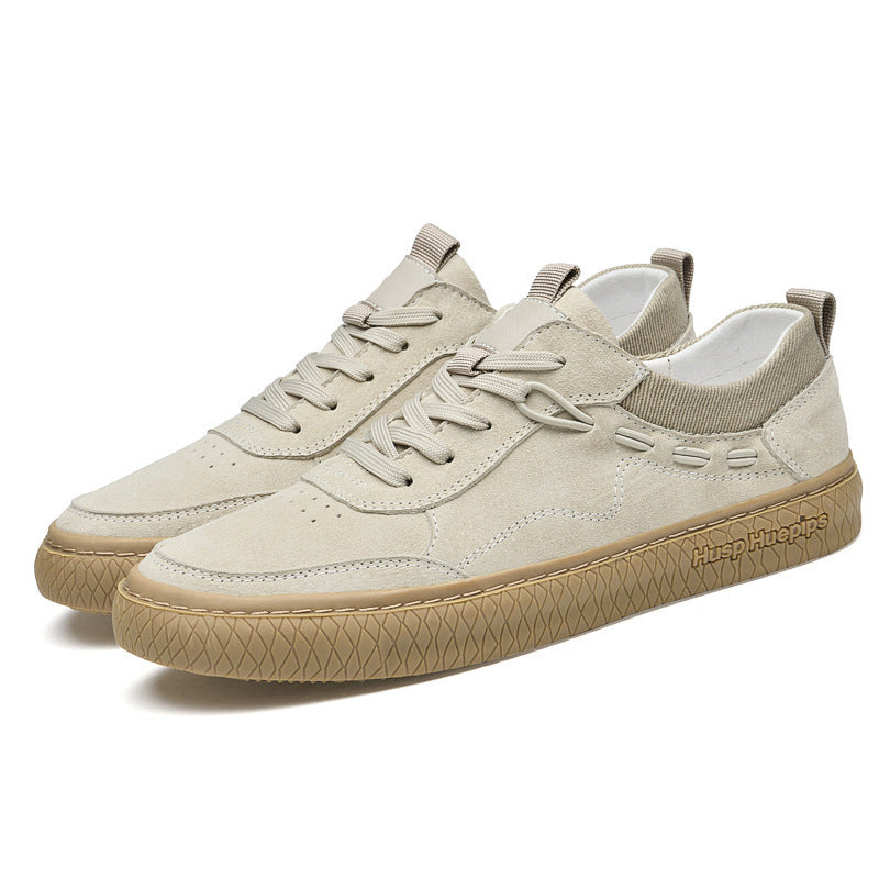 Men Low Top Nubuck Leather Sneakers - Daily Goods