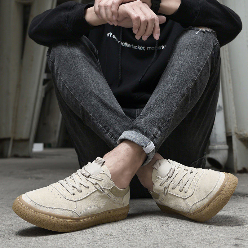 Men Low Top Nubuck Leather Sneakers - Daily Goods