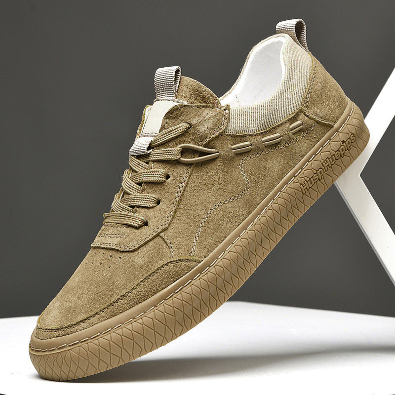Men Low Top Nubuck Leather Sneakers - Daily Goods