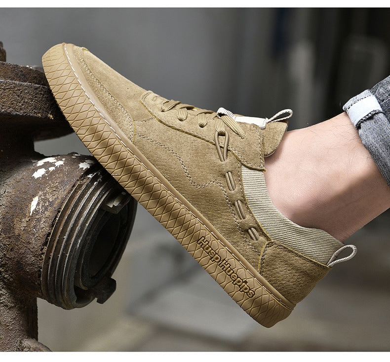 Men Low Top Nubuck Leather Sneakers - Daily Goods