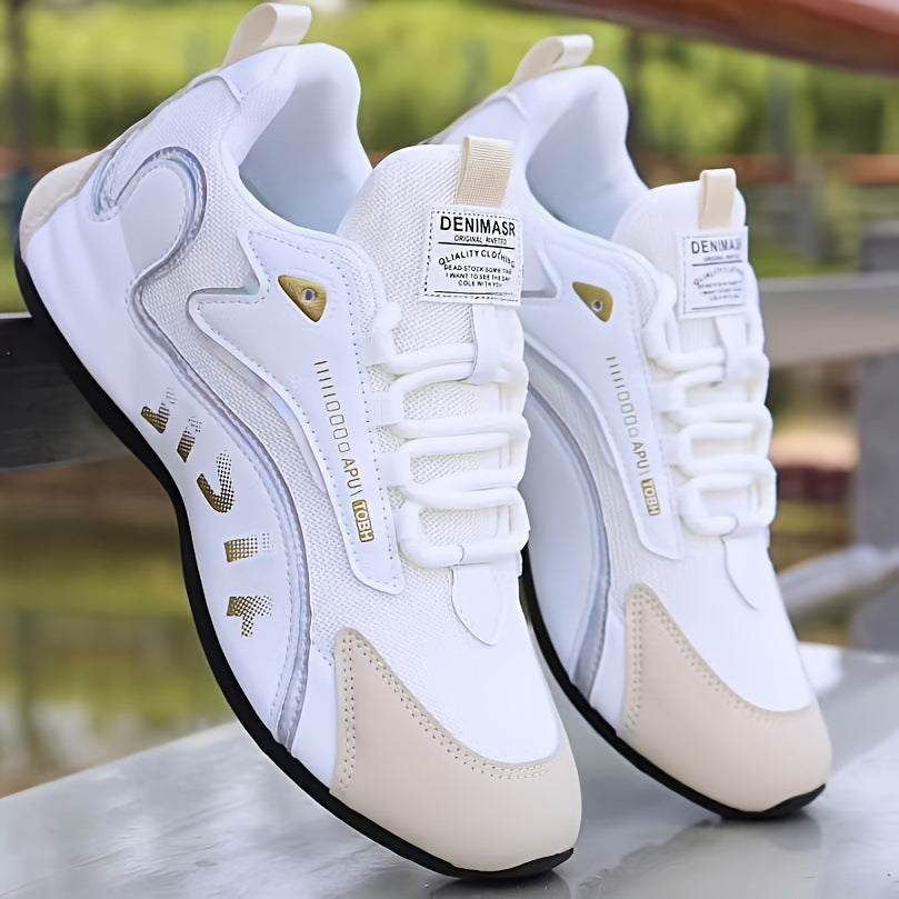 Fashion Colorblock Lace-up Sneakers For Men Breathable Low-top Dad Shoes Running Walking Sports Shoes - Daily Goods