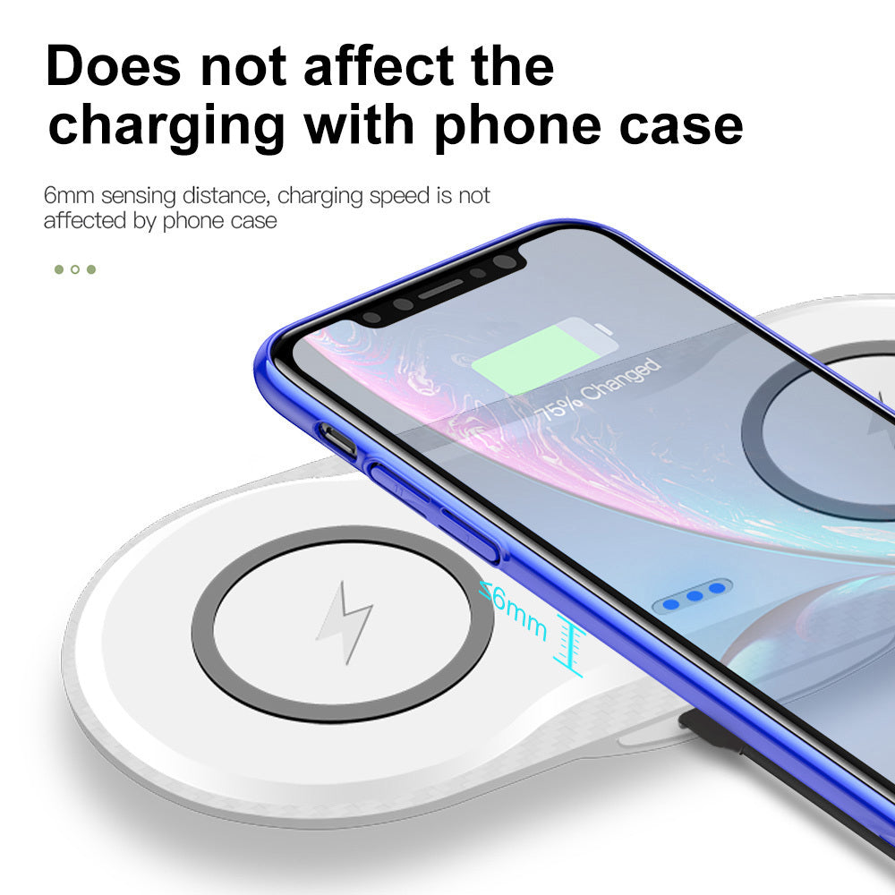Dual wireless charger for mobile phones. Stable fast charging, intelligent temperature control, Type-C interface - Daily Goods