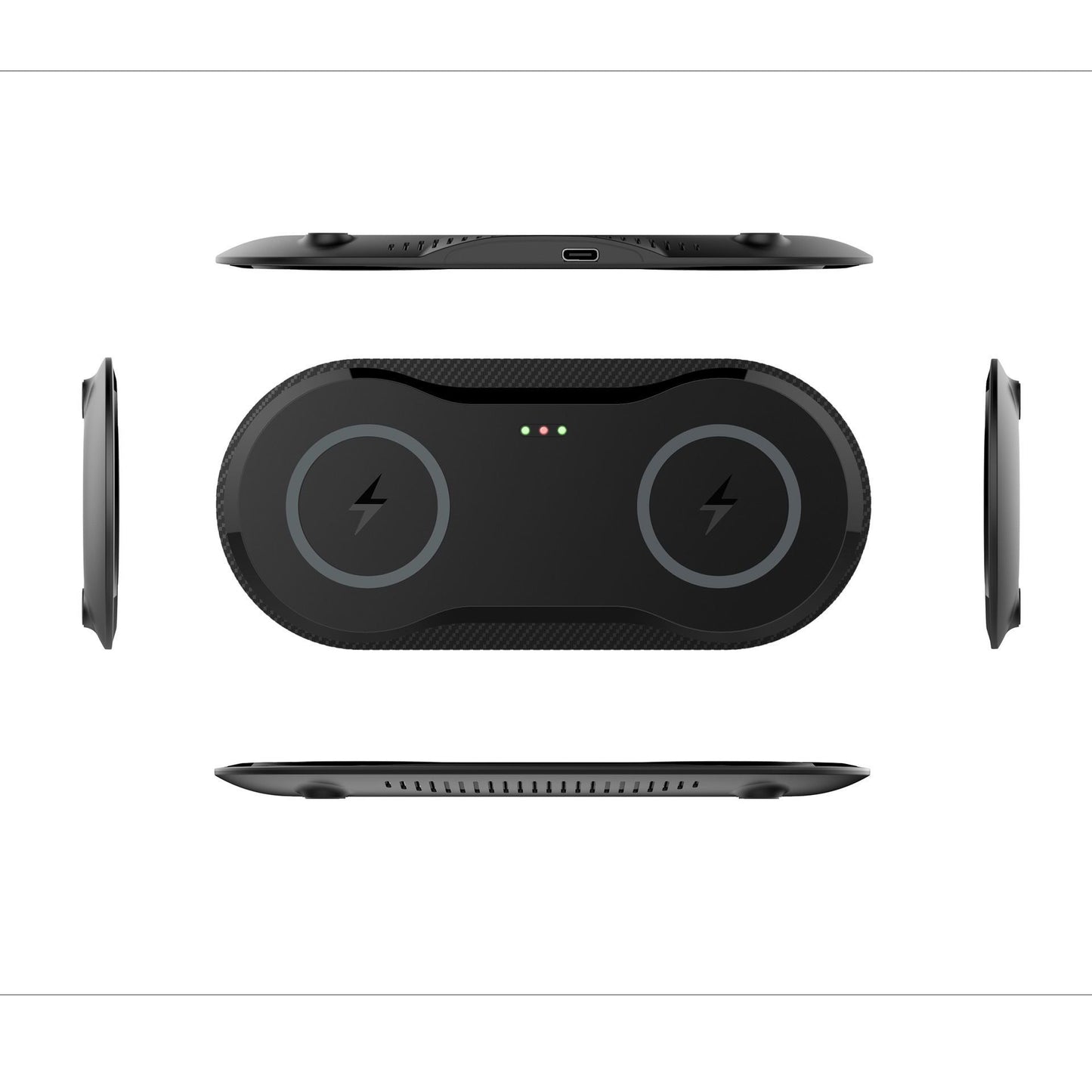 Dual wireless charger for mobile phones. Stable fast charging, intelligent temperature control, Type-C interface - Daily Goods