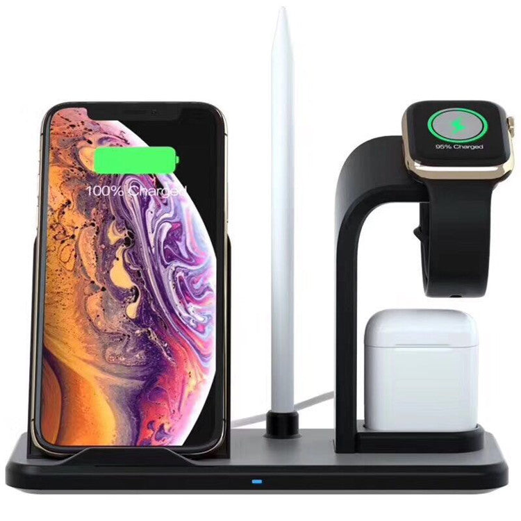 Wireless Charger Bracket – 10W Fast Charging with USB & Headphone Output, Black & White - Daily Goods